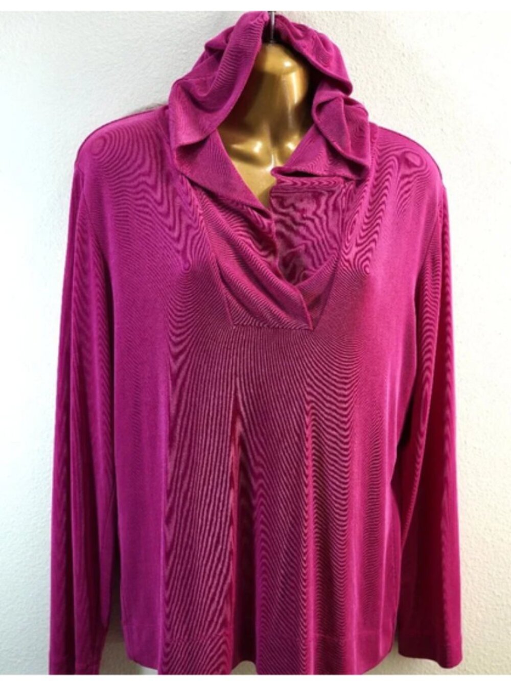 Chico's Travelers Pink Hooded Top size 1